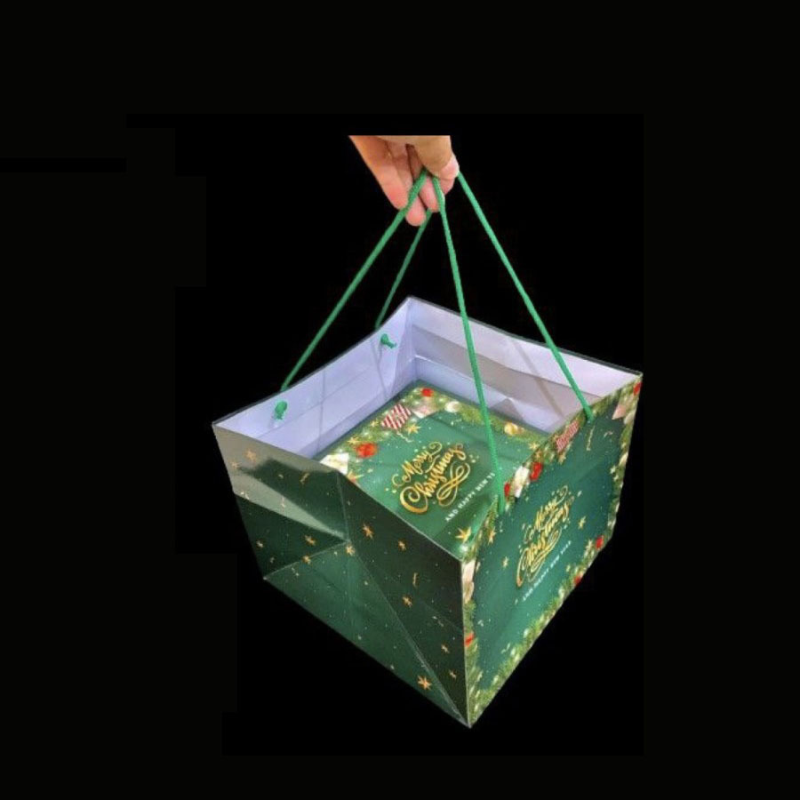 

(5 pcs) paperbag hijau natal goodie bag parcel hantaran packaging hampers merry christmas xmas ukuran 25x25x20cm