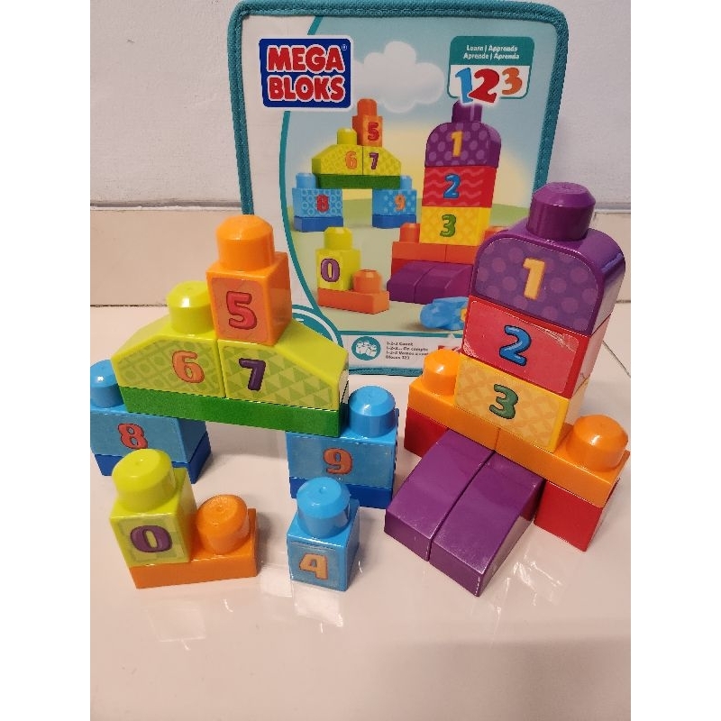 fisher price mega bloks mega blocks block numbers 20 pcs preloved