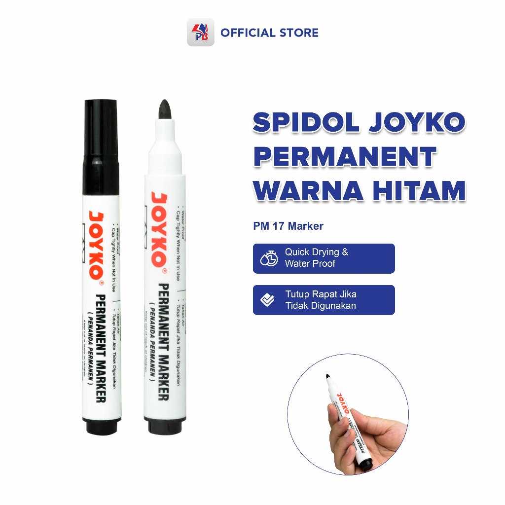 

Spidol Joyko PM 17 Permanent Marker Warna Hitam / PB EDUKASI ANAK - PBNB