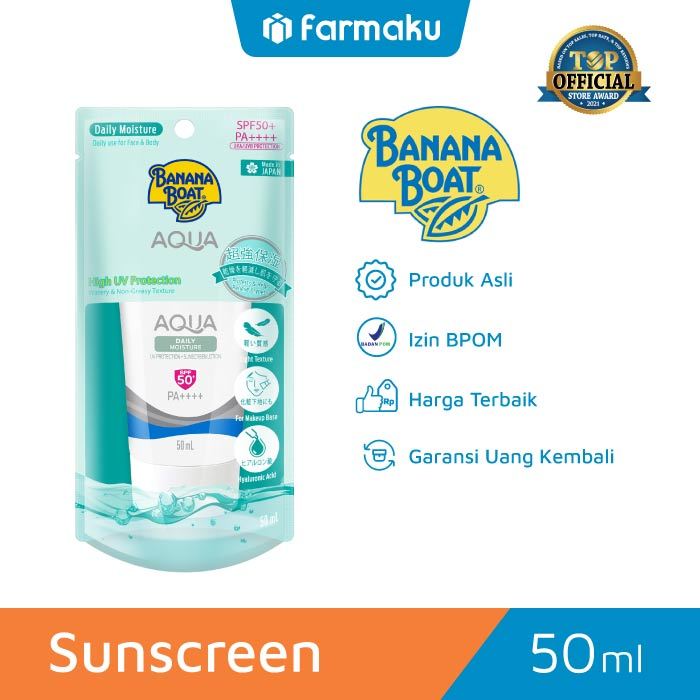 Banana Boat Simply Protect Aqua Daily Moisture Sunscreen Lotion SPF50+ 50 Ml