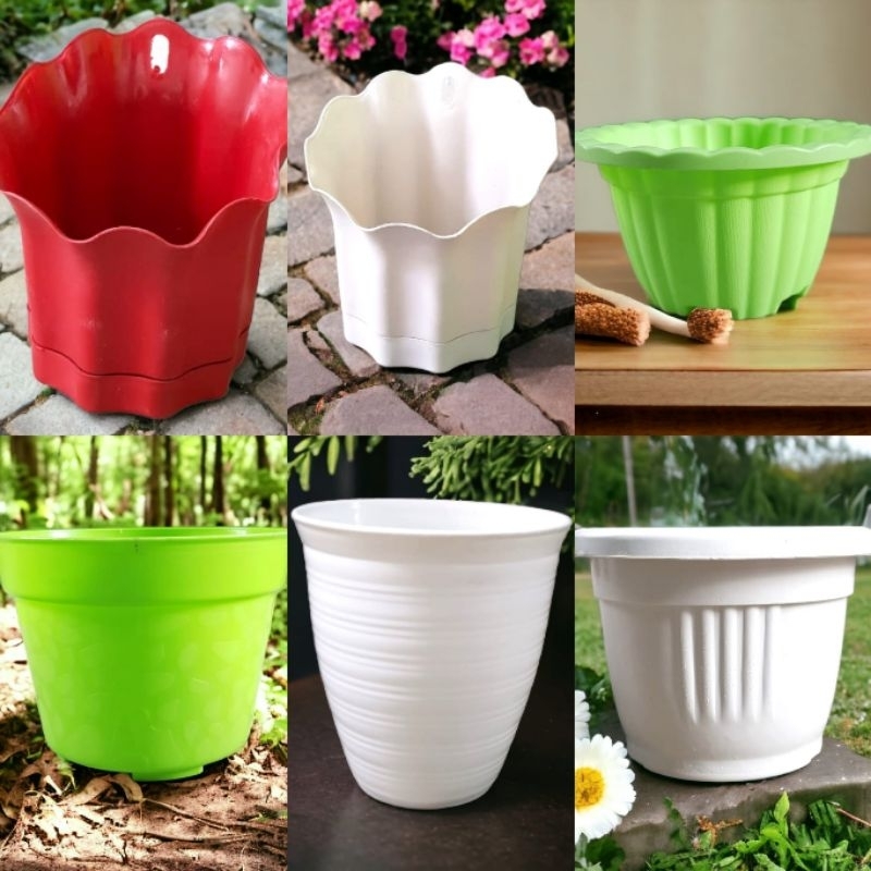 Pot bunga plastik/ Pot bunga Plastik Bulat