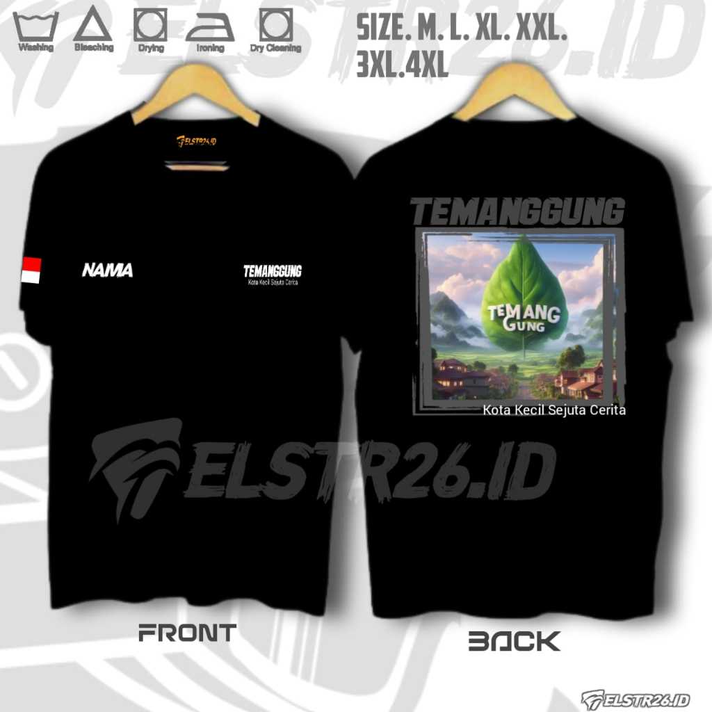 ELSTORE26. ID Tshirt Distro KOTA TEMANGGUNG  | Free Tambah Nama Sendiri | Kaos Nama Kota | Baju Anak