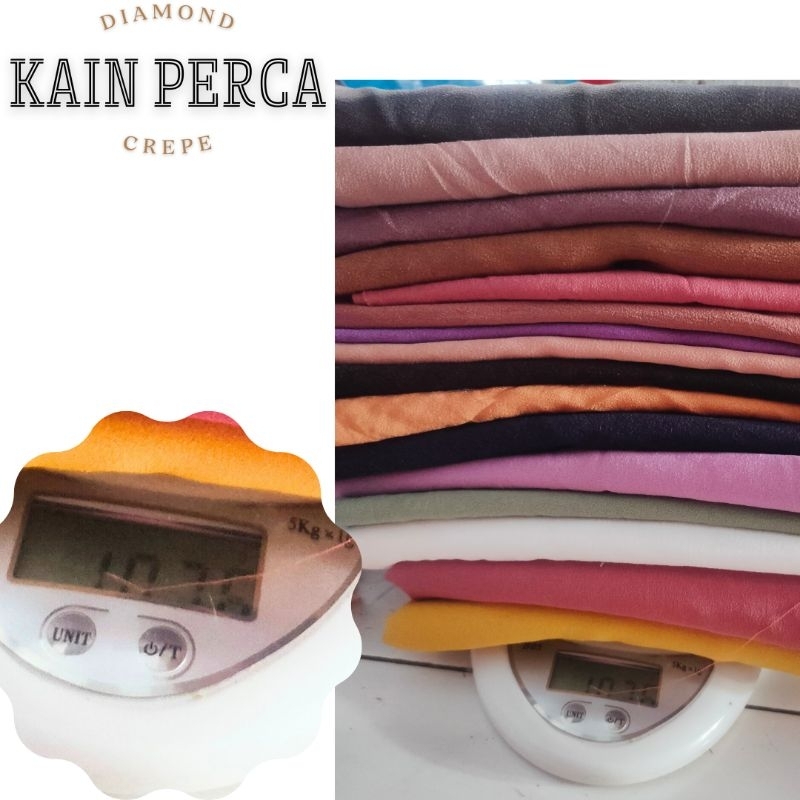 KAIN PERCA DIAMOND CREPE PER 10KG - KAIN SISA PRODUKSI JILBAB