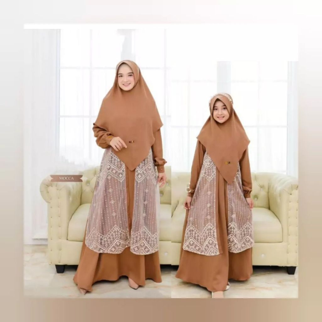 Gamis Couple Eliza Couple KF M L XL XXL Bahan Ceruty Babydoll Baju Gamis Couple Keluarga Pasangan Ibu Dan Anak Perempuan Polos Warna Maroon Peach Olive Lavender Mewah Elegan Murah Baju Seragam Kondangan Kekinian Jumbo Set Pakaian Muslim Model Terbaru