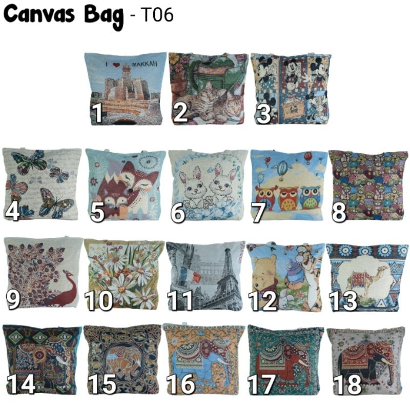 KANVAS TOTE BAG Tas Tote Besar Tas Kwalitas Import