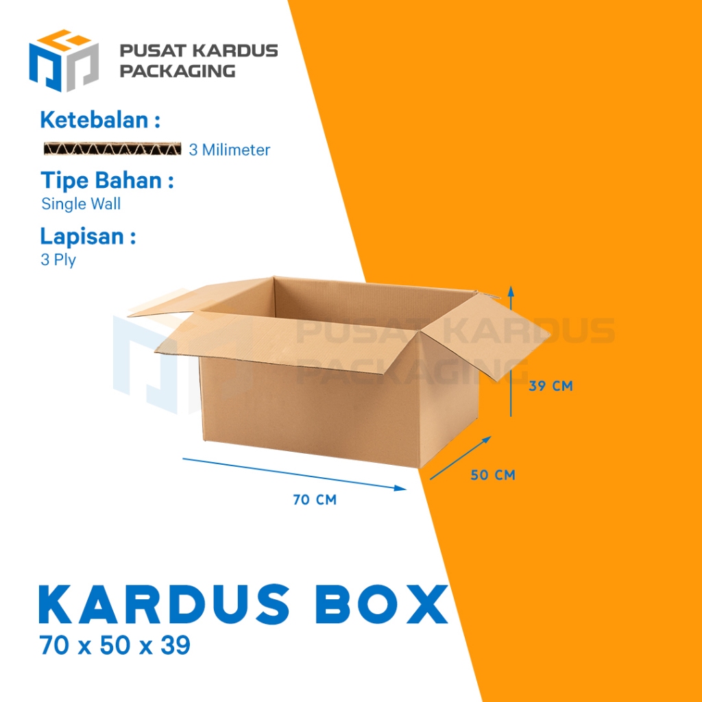 

Kardus Polos Pindahan, Single Wall 70x50x39