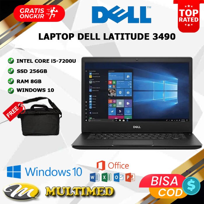 Laptop Dell Latitude 3490 Core i5 7200U Ram 8GB SSD 256GB