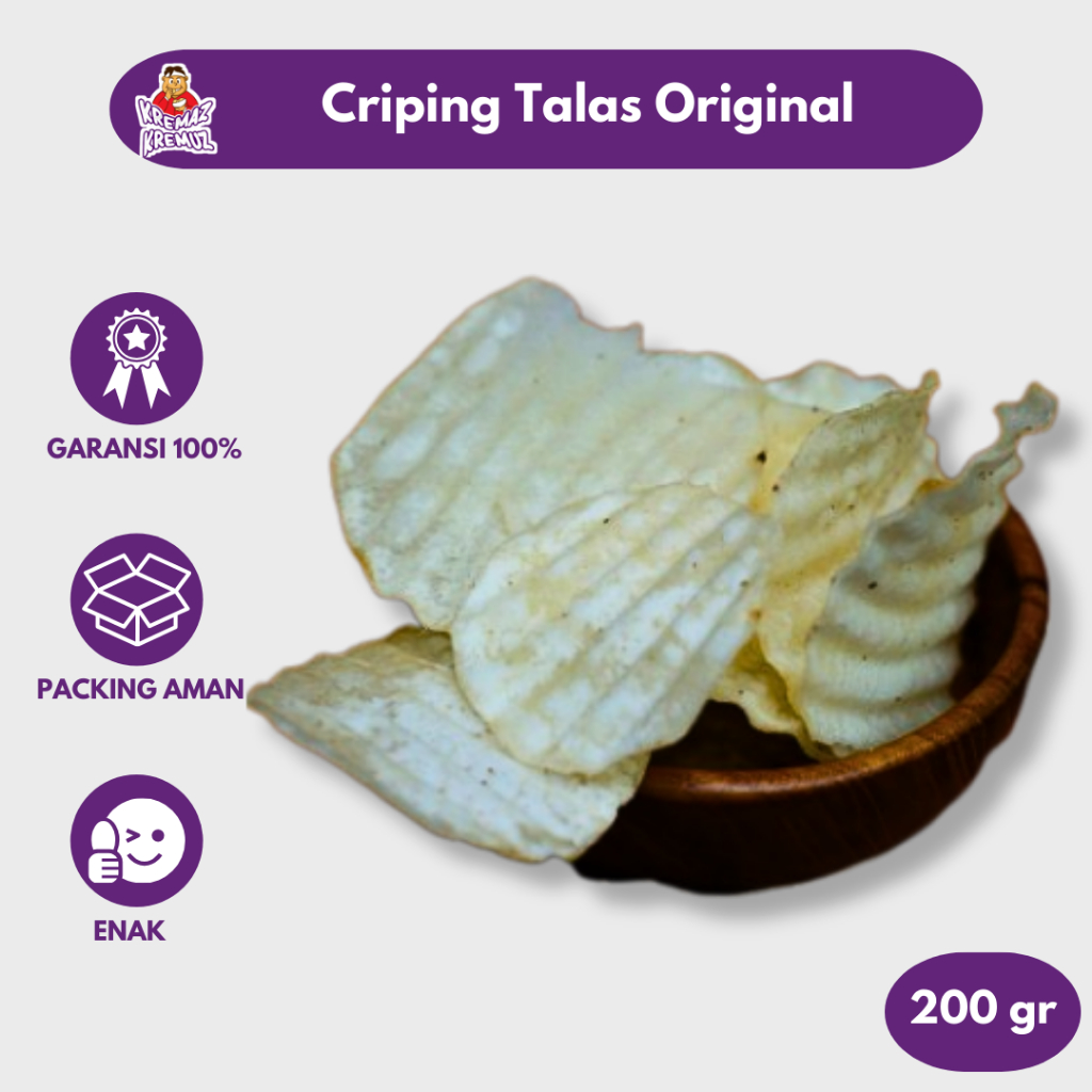 

CRIPING TALAS ORIGINAL 200gr / KERIPIK TALAS ASIN GURIH CEMILAN 200gr