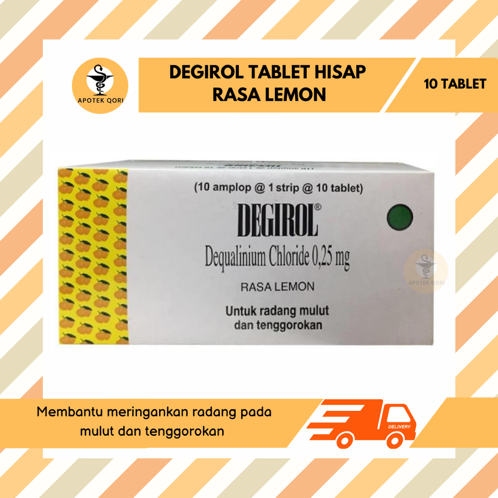 DEGIROL STRIP @ 10 TABLET HISAP/OBAT RADANG TENGGOROKAN/ANTISEPTIK