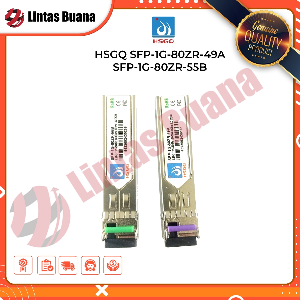 HSGQ SFP-1G-80ZR-49A  -  SFP-1G-80ZR-55B 1.25 Bidi LC 80 km Single mode