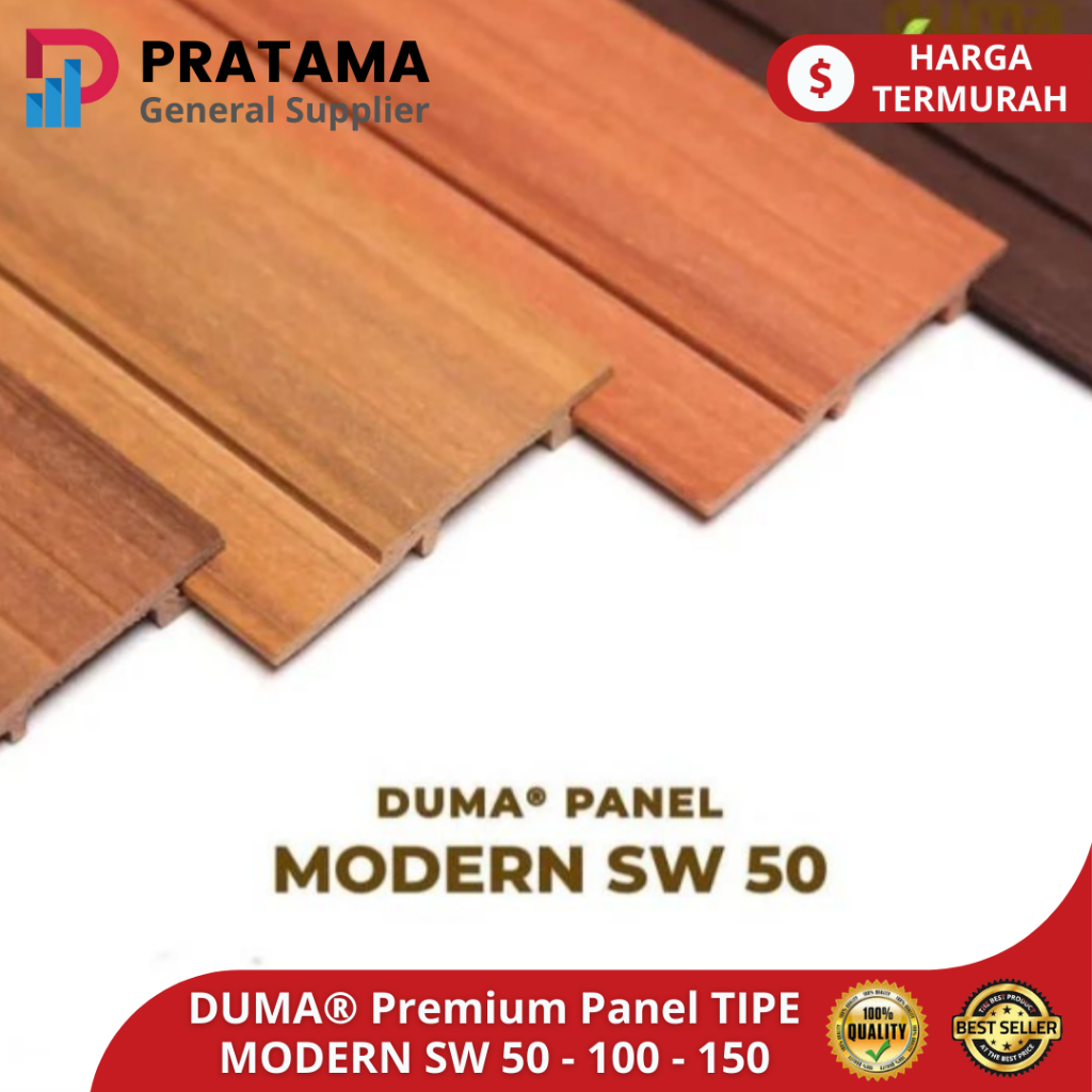 DUMA® Panel Pelapis Dinding & Plafon 3 Meter WPC TIPE MODERN SW 50 - 100 - 150 | SURABAYA