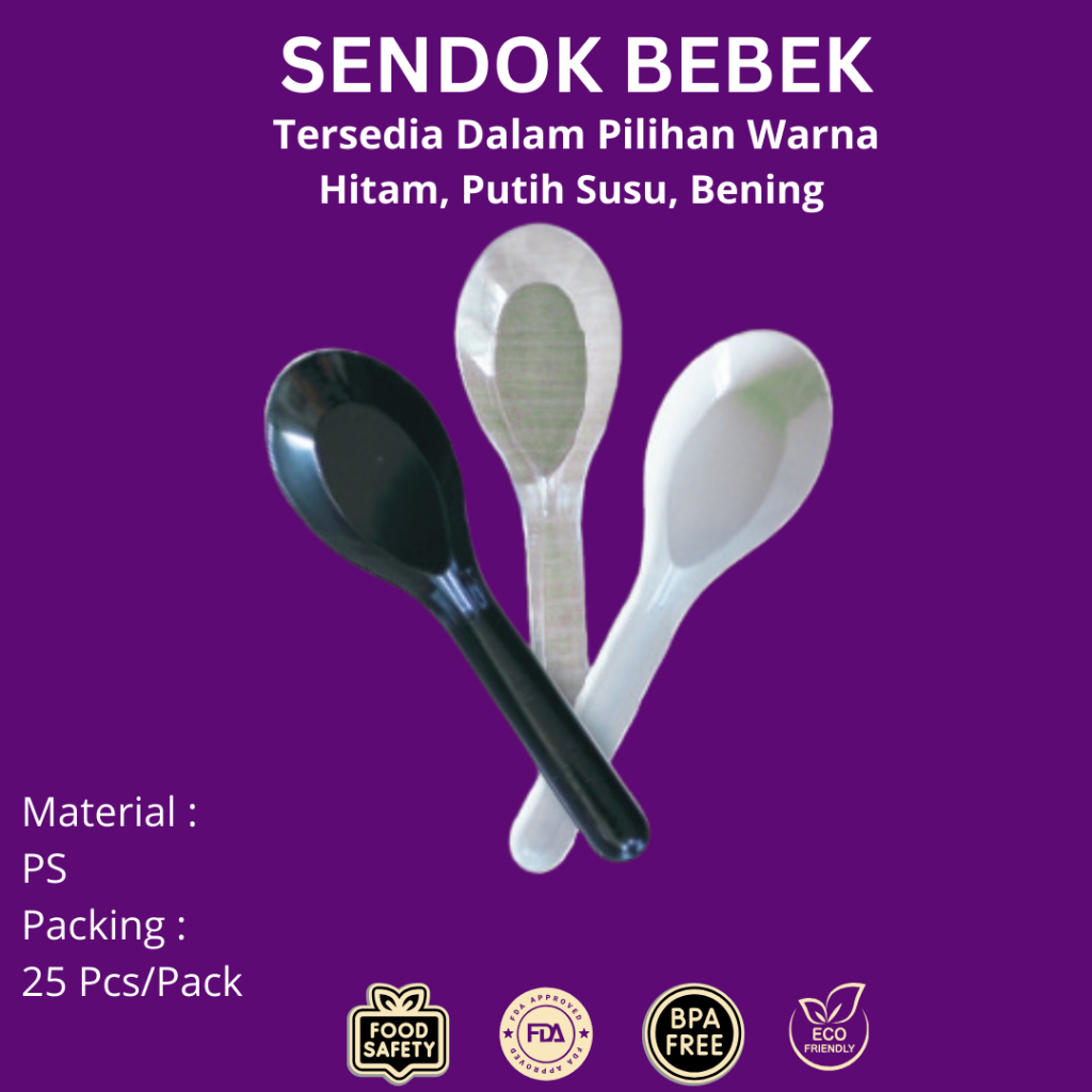 Sendok Bebek Plastik Merek KCS ( Isi 25 pcs )