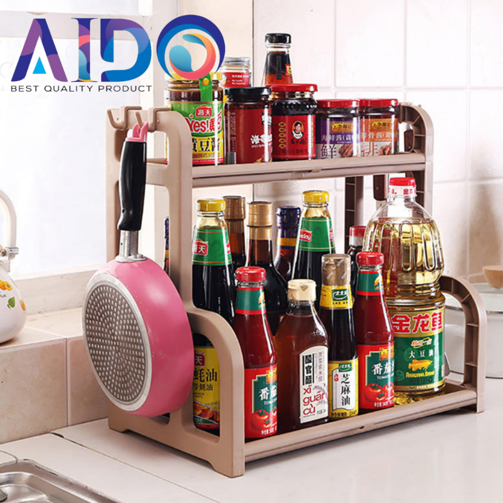 Rak Bumbu Portabel / Rak Dapur Mini / Rak Serbaguna 7004 - Aido Rak Dapur Kaleng Bumbu Rak Dapur Rak