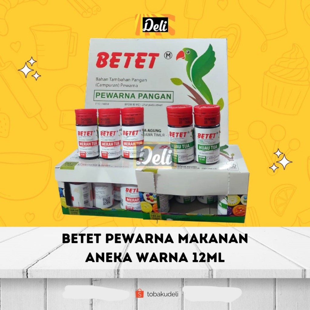 

Betet Pewarna Makanan Cair 12ml Aneka Warna