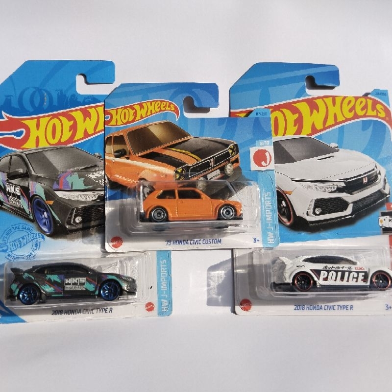 Hot Wheels Honda Civic Type R Police / Type R HKS / Civic Custom