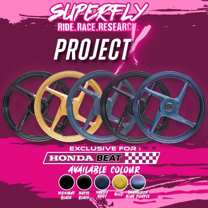 VELG PELEK RACING SUPERFLY PROJECT X BEAT SCOOPY KARBU INJEKSI MIO SPORTY MIO SMILE MIO SOUL KARBU