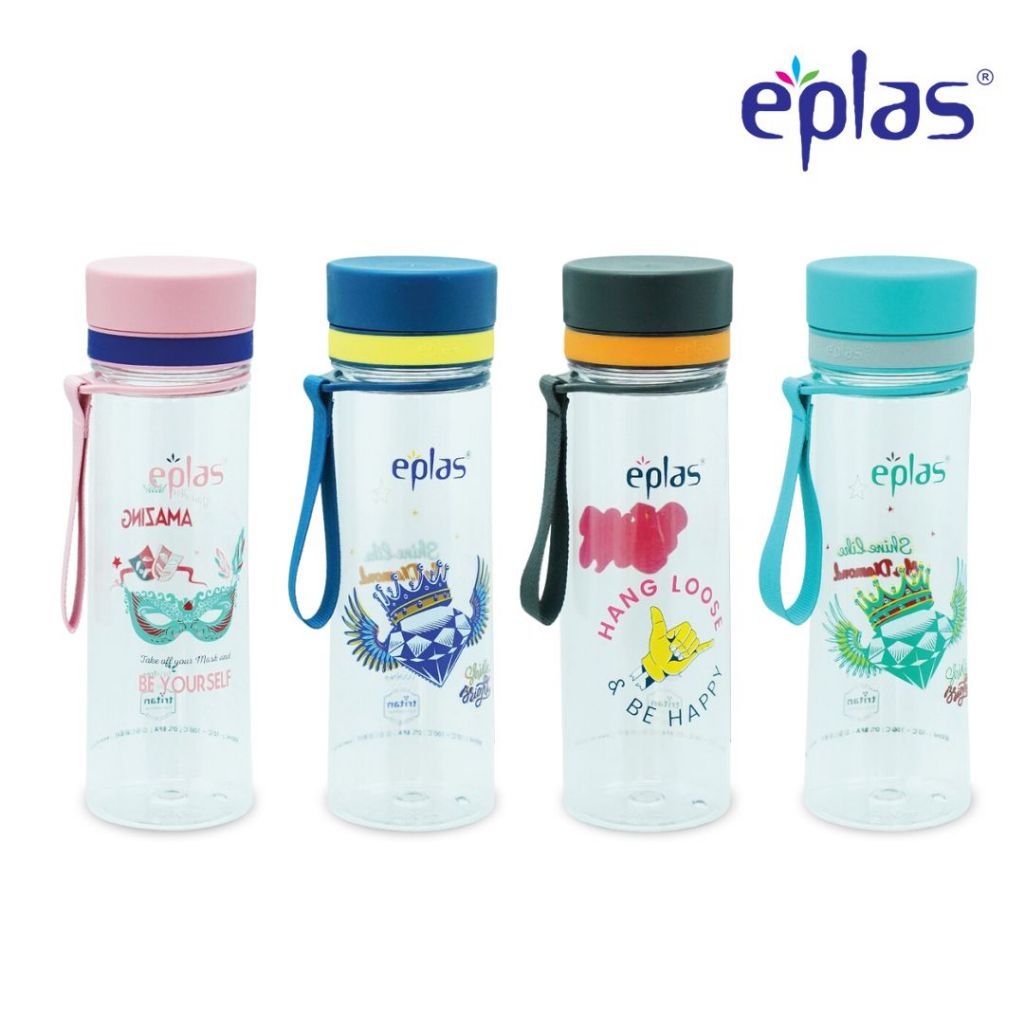 EPLAS Botol Minum Tritan Premium Water Bottle With Handle (800ml) BPA Free, EGH-800