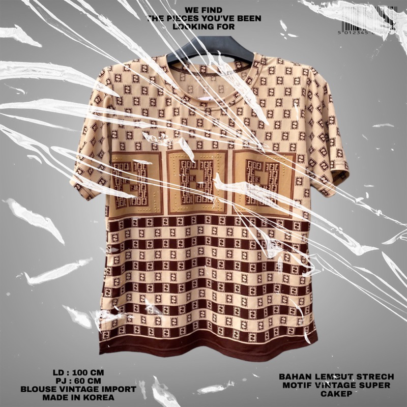 bkk blouse/branded blouse/korean style/korean top/bkk top/print blouse/vintage style/vintage blouse