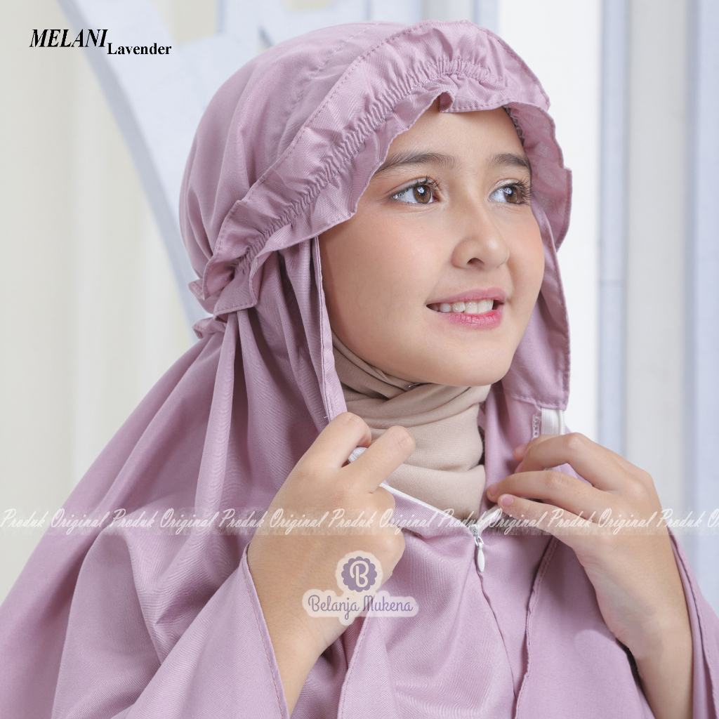 Mukena Anak 5 6 7 8 9 10 11 12 Tahun Polos Travel 2in1 Usia TK SD Katun Adem Model 2 in 1 Melani