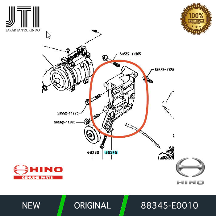 BRACKET COMPRESSOR HINO 500 88345-E0010 88345E0010