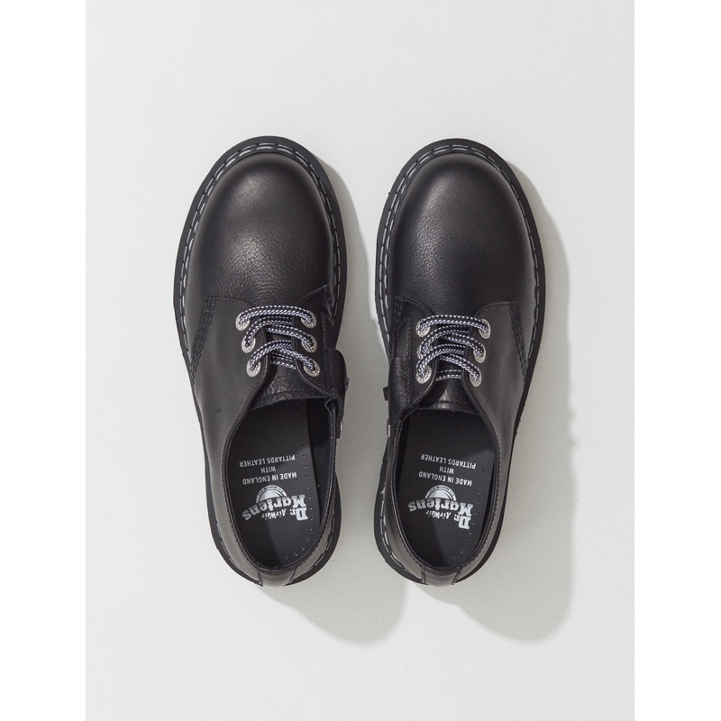 Dr martens 1461 black marrick, double stitch, pittard leather, made in england