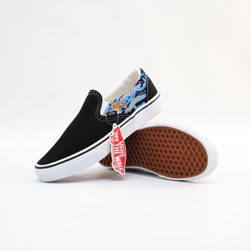 Diskon Vans Slip on Original FLASH SALE Vans Slip on Electric Flame Black/White Original 100% BNIB