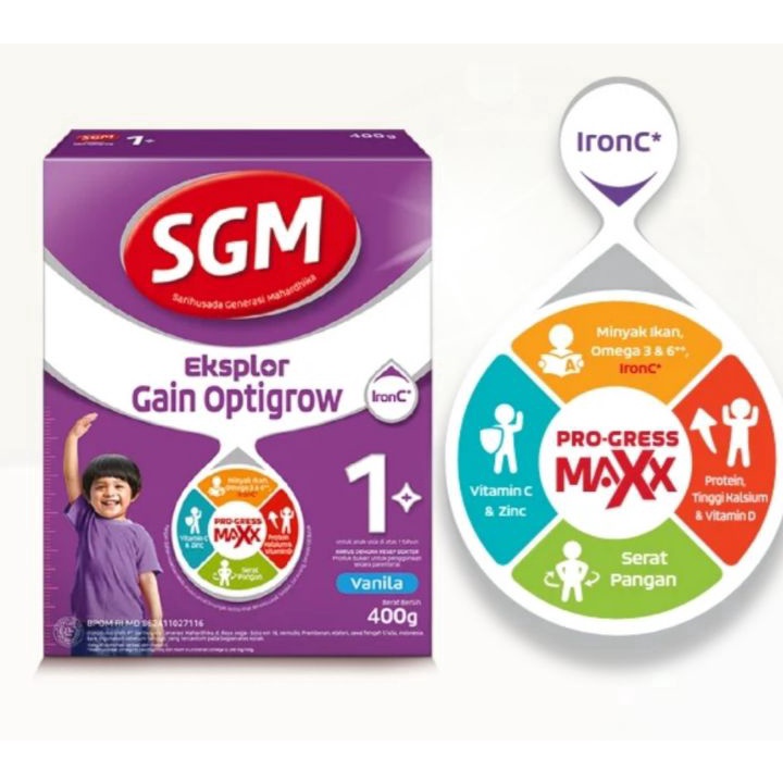 HPQY8699 Terlaris SGM EKSPLOR GAIN OPTIGROW 1+ 400GR MURAH PROMO UNGU