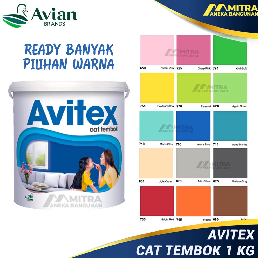 [Miliki] AVITEX CAT TEMBOK 1 KG / CAT DINDING INTERIOR AVIAN 79G