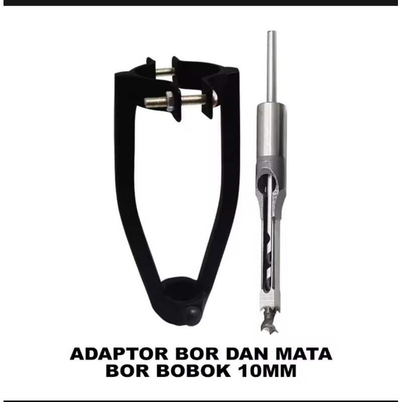 DUDUKAN BOR BOBOK KAYU ADAPTOR BOR BOBOK KAYU + MATA BOR 10mm