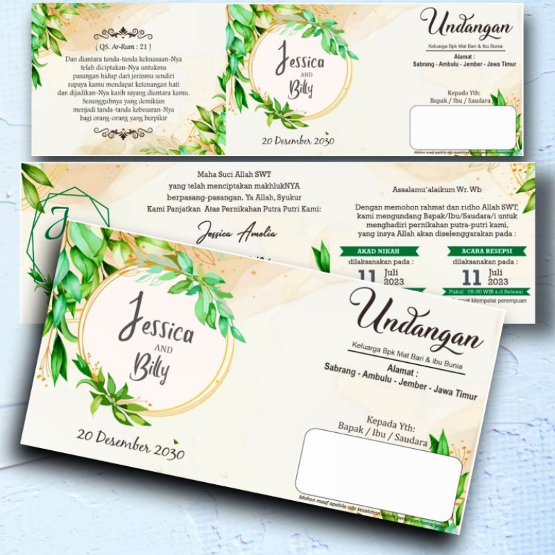 Cetak undangan pernikahan vintage premium 1