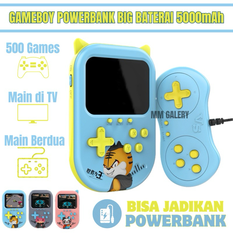 Gameboy Retro Powerbank 5000 mAh 500 in 1 Mini Portable SUPREME A11 Series Console Game 1 PLAYER / 2