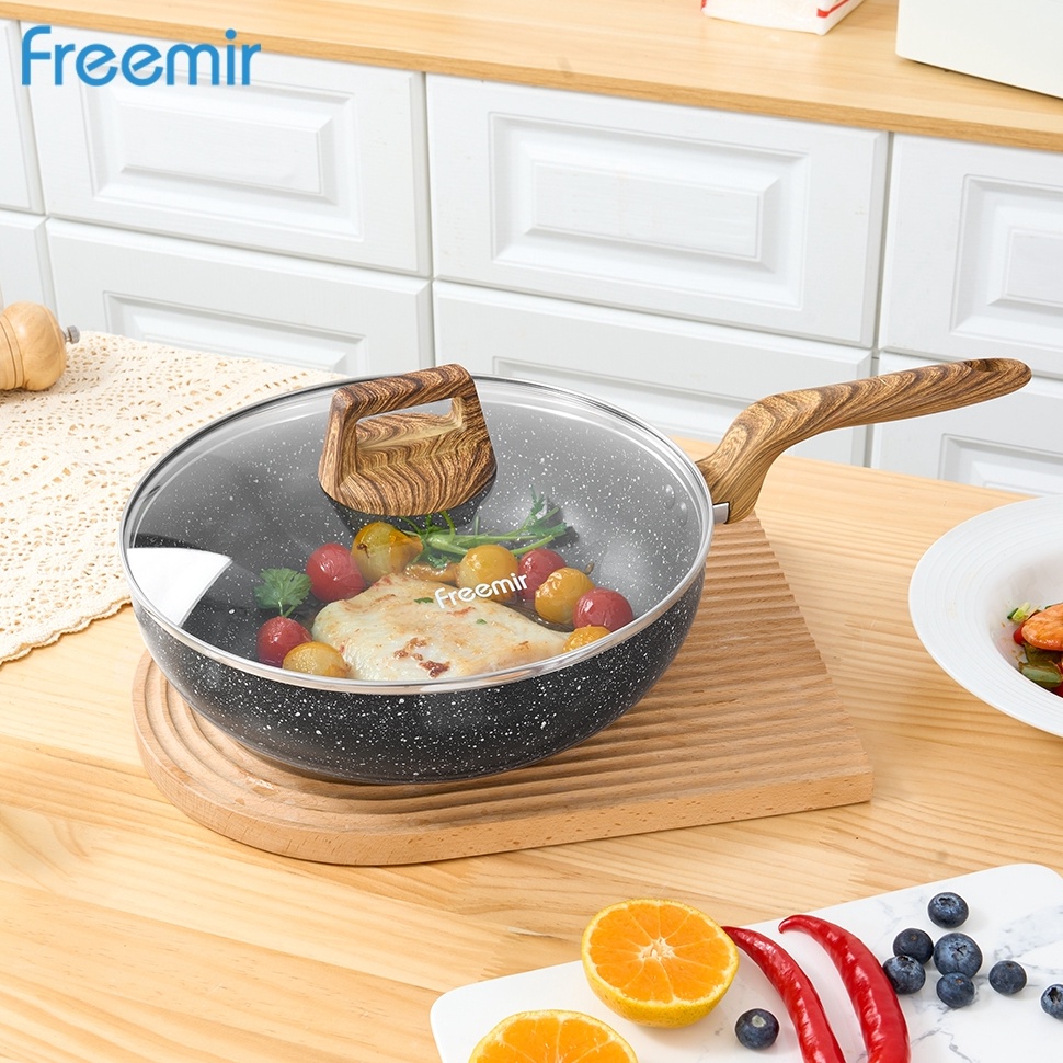 Best Seller.. [NEW 50K VOUCHER] Penggorengan 26 Cm Jumbo Wajan Anti Lengket Besar Tutup Kaca Tebal D