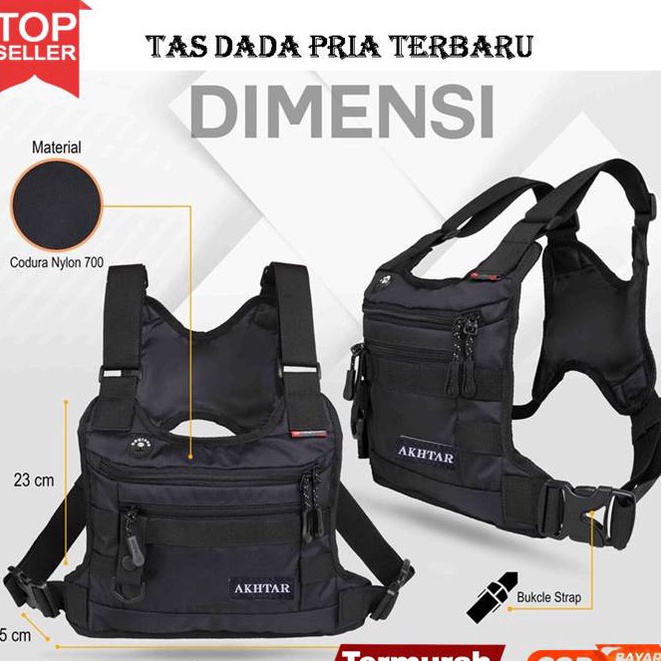 Garansi Terbaik TAS Chest Bag Dada Pria Waterproof Tas Dada Pria Terbaru 2022 Kekinian Anti Air