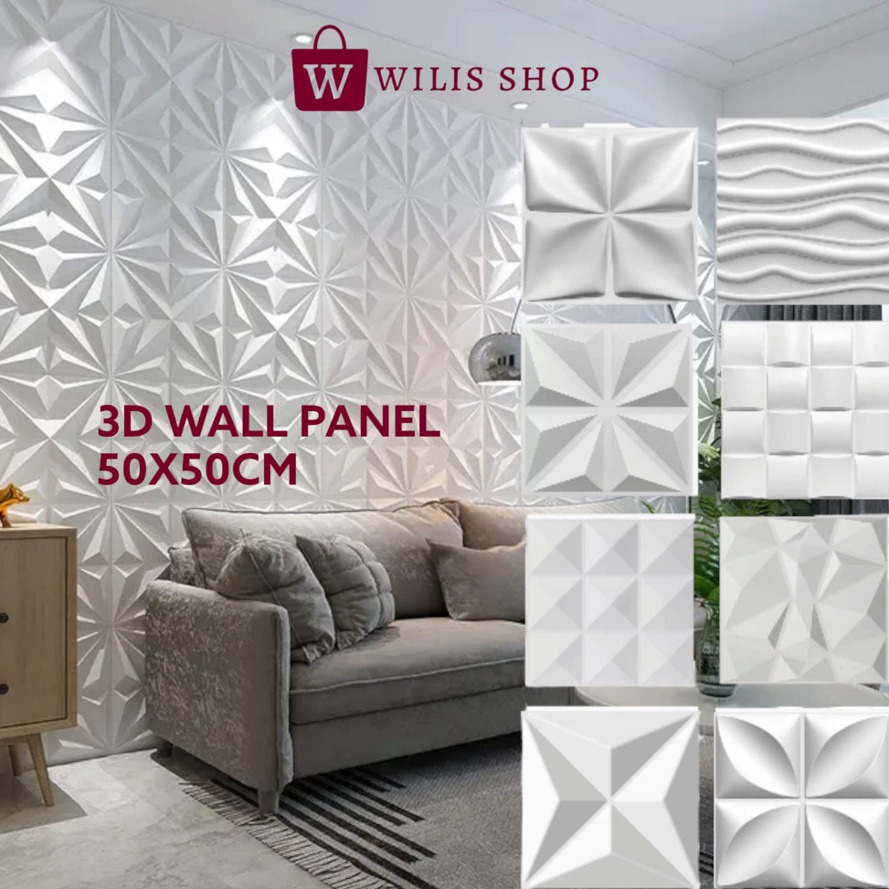 ✦MURAH LEBAY✦ WALL PANEL 3D PVC WALLPANEL WALLPAPER DINDING / WALL PANNEL 50X50CM