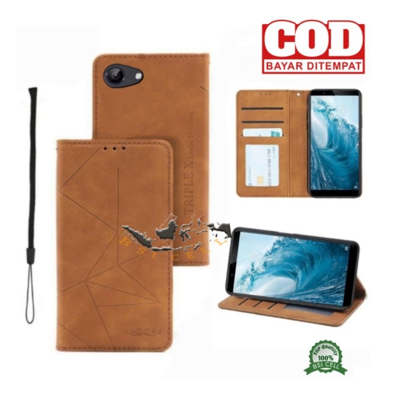 Case VIVO Y71 1724 Sarung Hp Dompet Kulit Flip Cover Magnet Tanpa Kancing,Kesing Headphone Buka Tutu