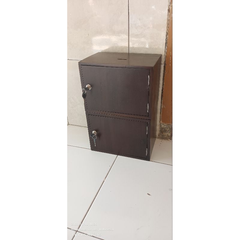 loker brangkas dari kayu jati susun 2