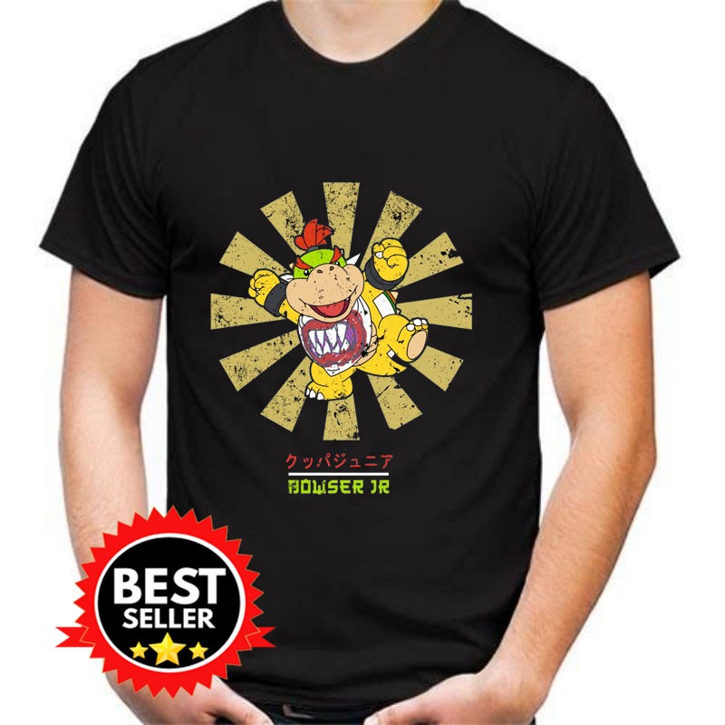 T-Shirt Bowser Jr Retro Japanese Super Mario Kaos