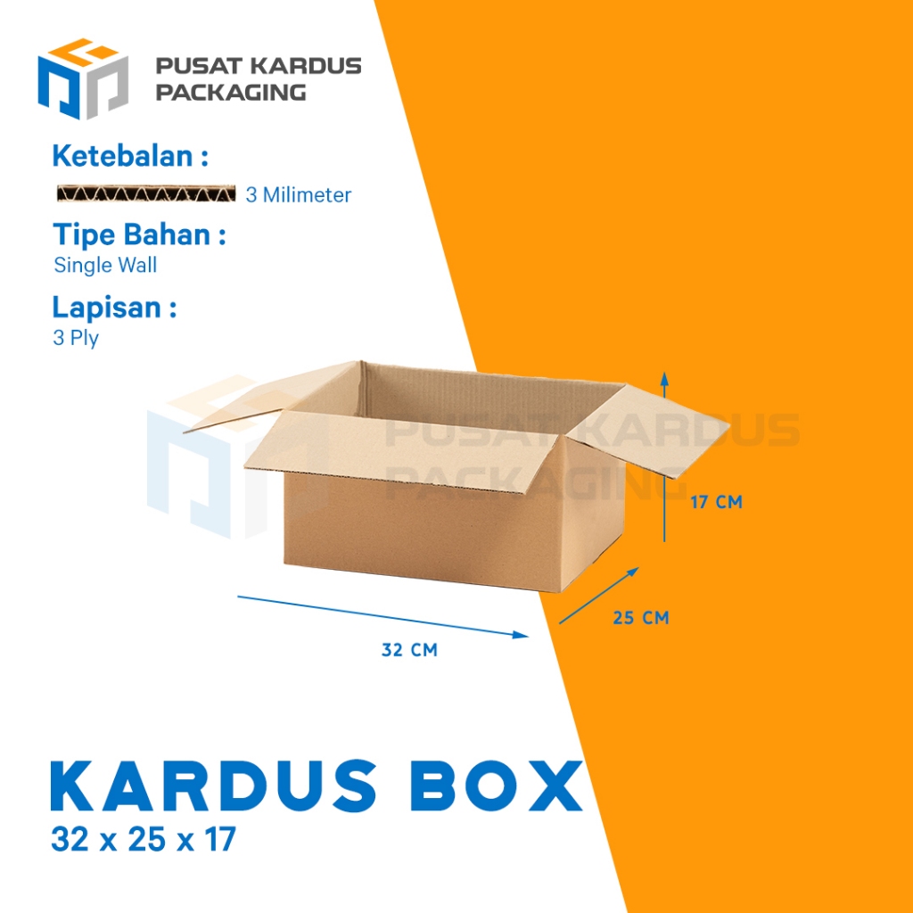 

Kardus Polos Pindahan, Single Wall 32x25x17