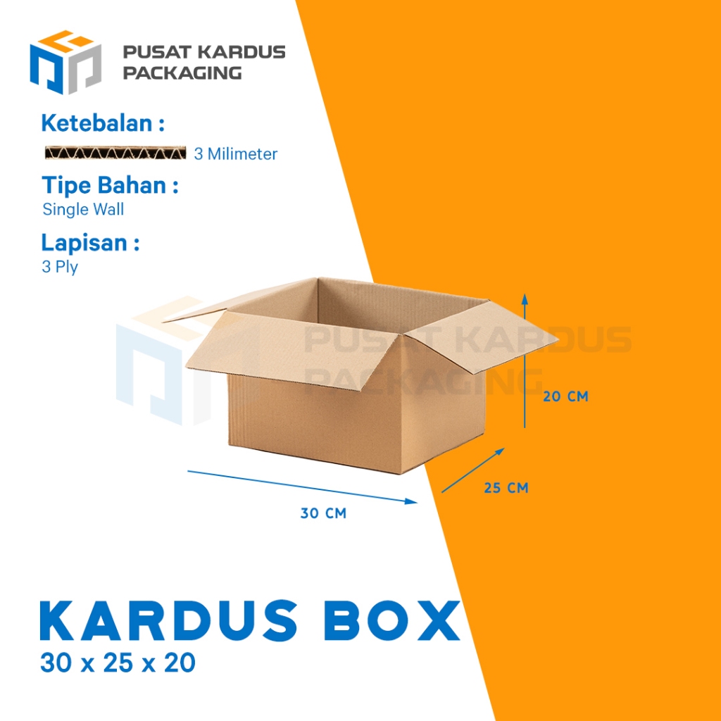 

Kardus Polos Pindahan, Single Wall 30x25x20