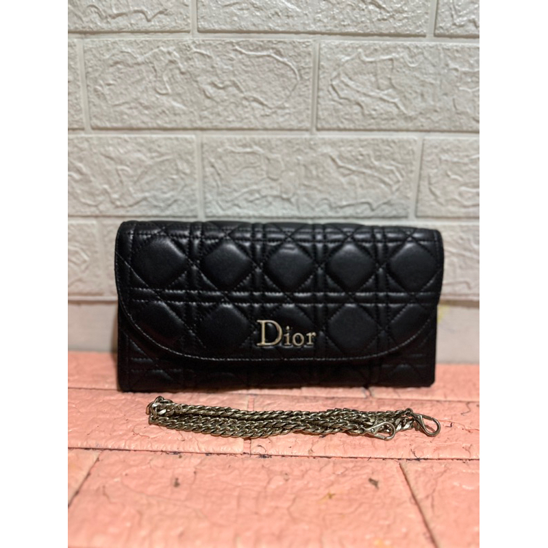 Christian Dior WOC Patent SHW Black Sling Bag