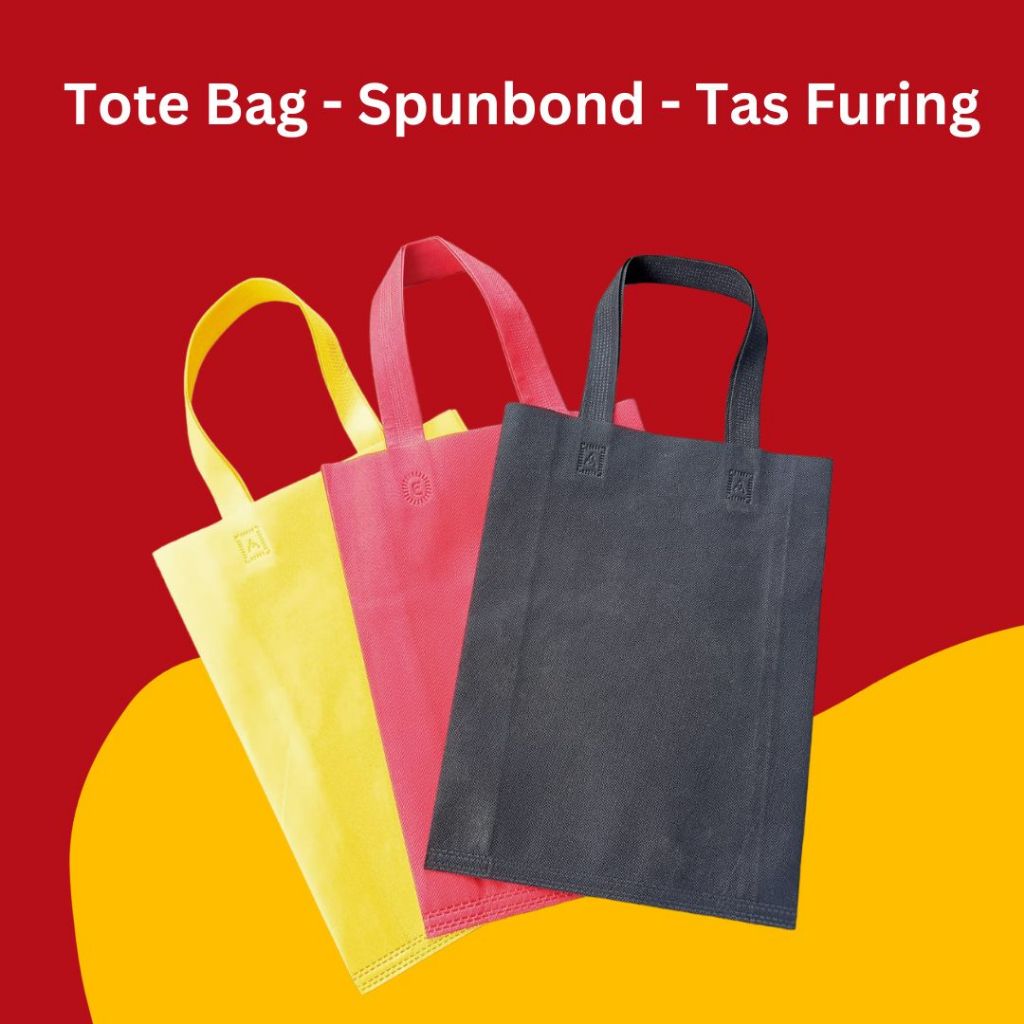 

Goodie bag custom totebag murah tas kain tas spunbond (3D - dengan tebal samping) warna random