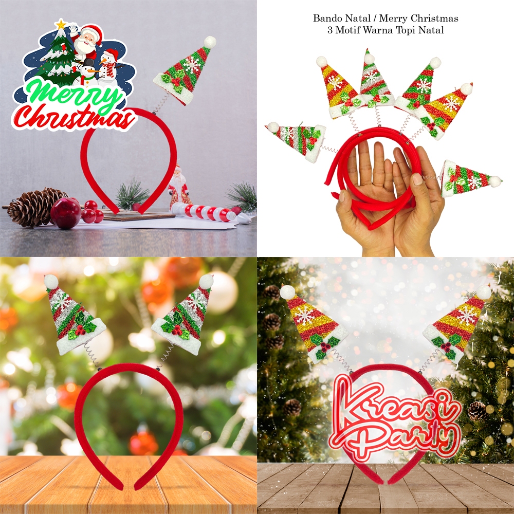 Bando Natal 4 / Bandana Natal / Head Band Christmas / bando xmas