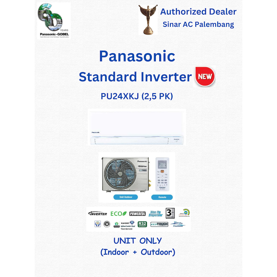 AC Panasonic 2,5 PK PU24XKJ INVERTER SIBIRU