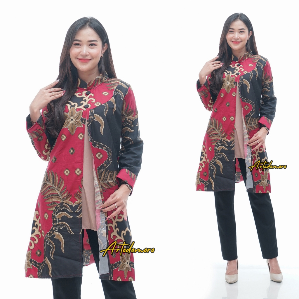 Artodomoro Tunik Batik Wanita Motif Kecombrang