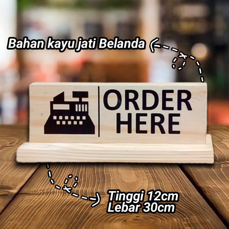 

PAPAN TANDA MEJA "ORDER HERE" SIGN BOARD 30X12CM