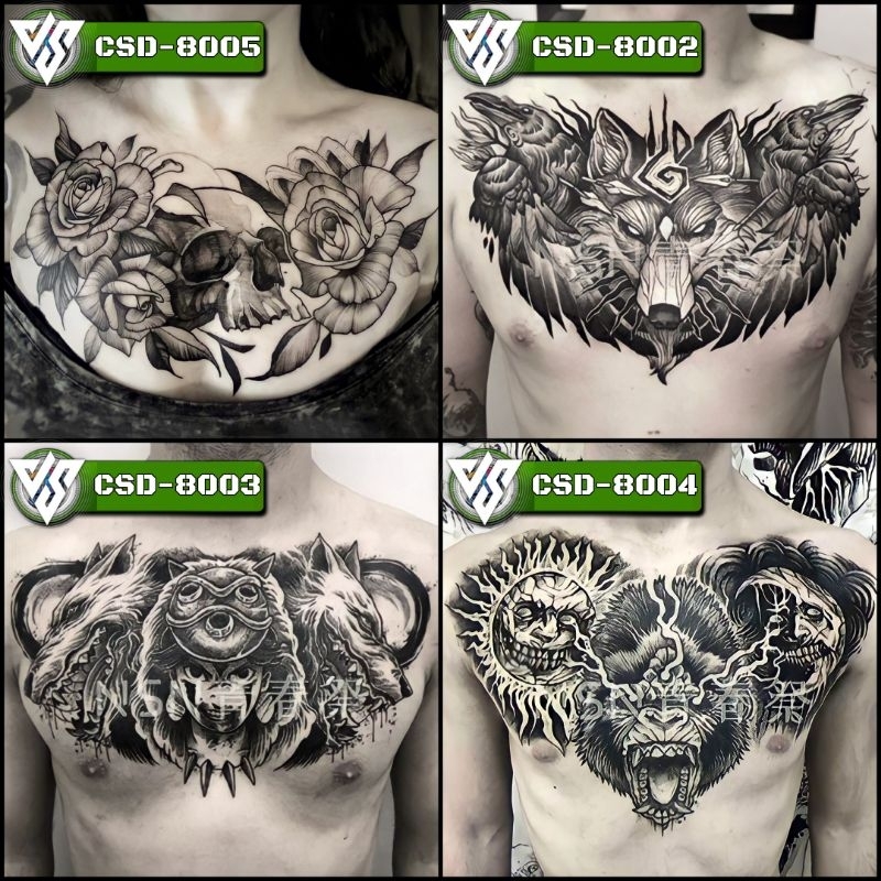 [CSD] Dada Punggung Besar Tato Temporer Temporary Tattoo Pria Wanita