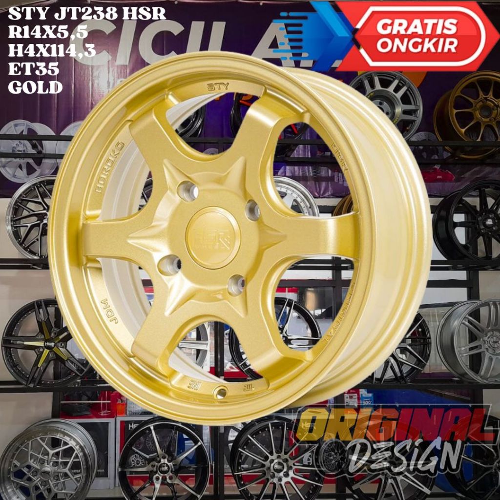 Velg Mobil ACCENT , COLT , EVALIA , XENIA , HSR STY RING 14 R14 GOLD