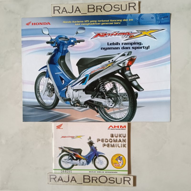 Buku pedoman pemilik/manual book + Poster brosur katalog leaflet jadul lawas Honda Karisma X 125/Kar