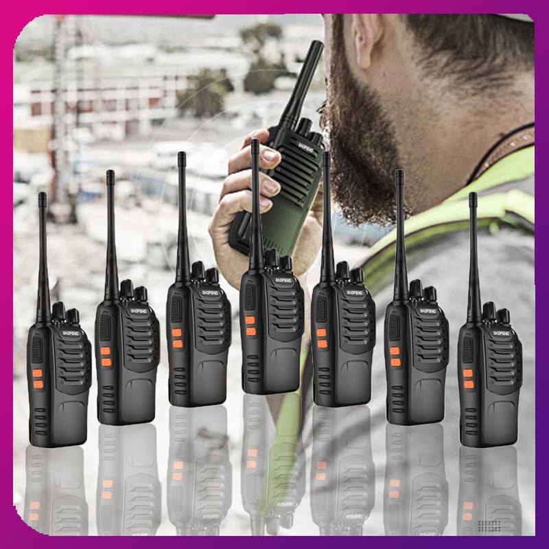 Paket Promosi2023Walkie Talkie Jarak Jauh 10km(Maks) 2800mAH HT Wlan UHF 2 Unit Handy Talky Tahan