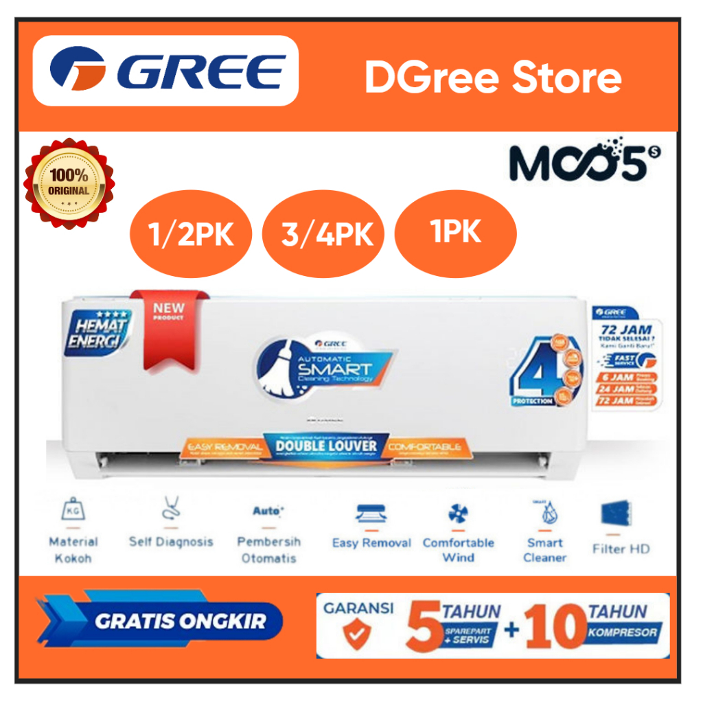 Ac Gree Standard GWC-MOO5S AC Gree 1/2 PK 3/4 PK 1 PK AC Gree GWC05MOO5S GWC07MOO5S GWC09MOO5S